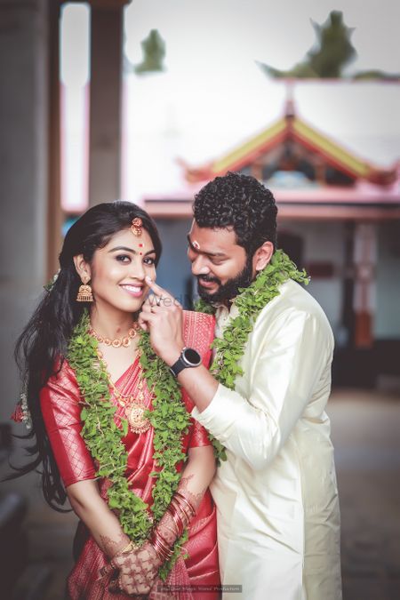 A south Indian couple on their wedding day