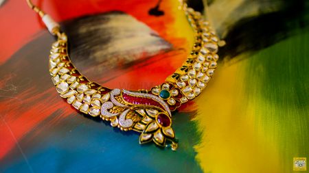 Photo of Gold Kundan Necklace with Ruby and Emerald Stones