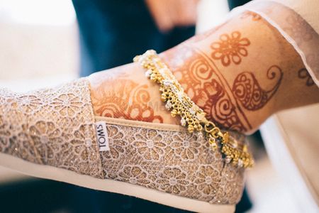 unique flat bridal shoes and pajeb 