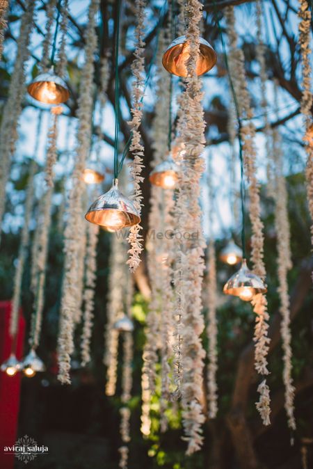 Floral Hanging Decor with Bulbs