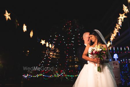 A radiant couple on their wedding having their own time. 