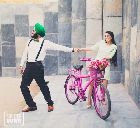 Photo of Pre wedding shoot with bicycle