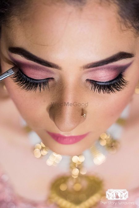 Light pink smokey eye makeup for engagement 