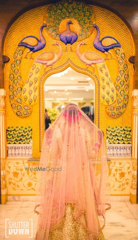 Photo of Gold Lehenga with Gold Dupatta Shot
