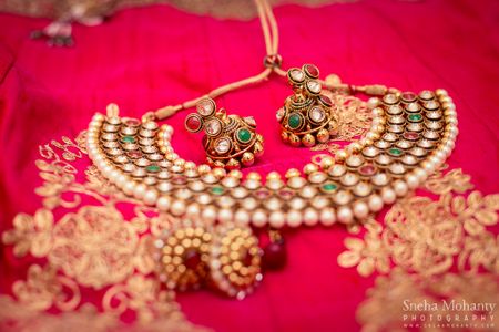Photo of Bridal Jewelry with Pearls and Kundan