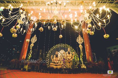 Photo of Outdoor Decor with Tea Light Chandeliers