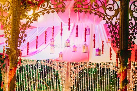 Photo of Pink Floral Entrance with Gold Kaleere