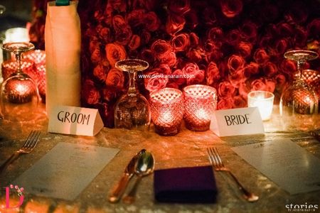 Photo of Red Rose and Glitter Table Decor