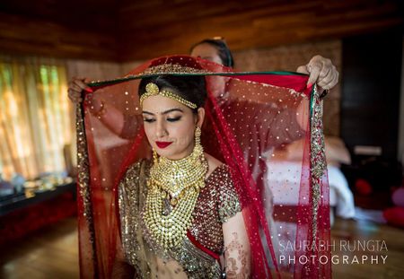 Bride Wearing Dupatta Shot