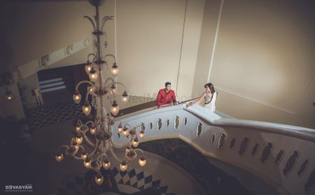 Pre-Wedding Shot on the Staircase