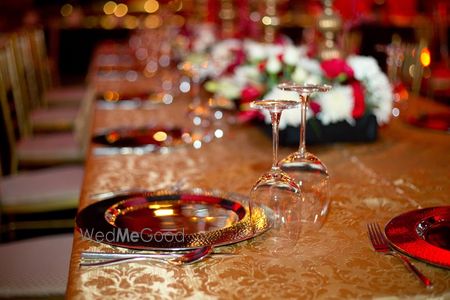 gold sequinned tablecloth