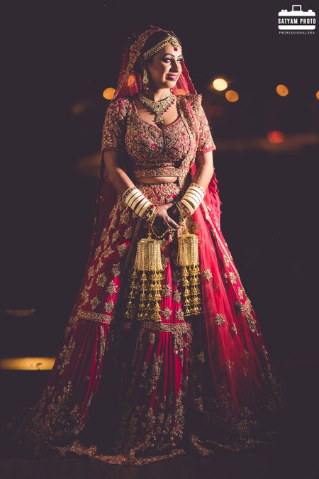 Photo of Bridal lehenga in red hue