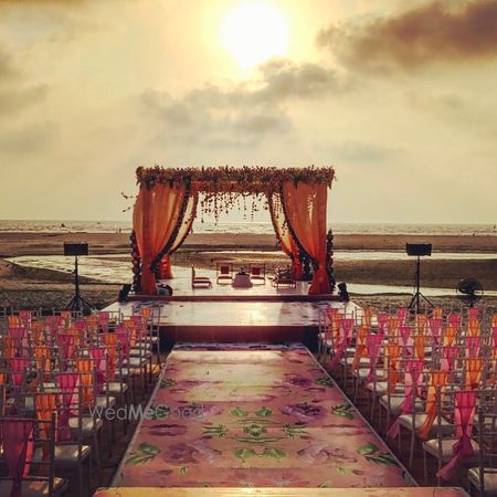 Photo of Minimal destination wedding mandap