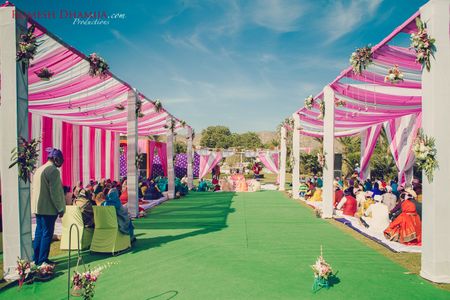 Pink and White Tent Decor