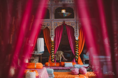 Pink and Orange Themed Palace Wedding Decor