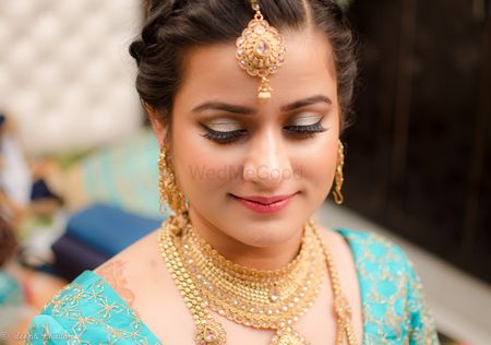 Photo of Gold Bridal Jewelry - Necklace and Maangtikka