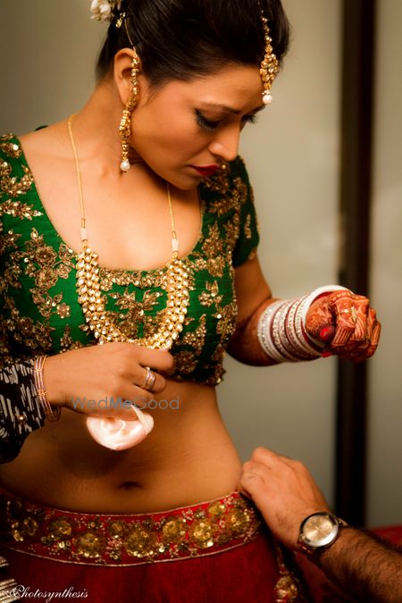 Bride Wearing Lehenga Shot