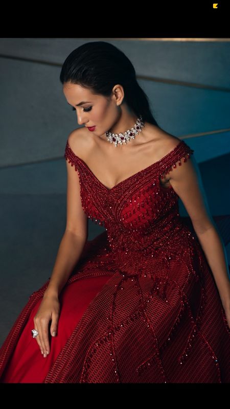 beautiful red gown perfect for cocktail