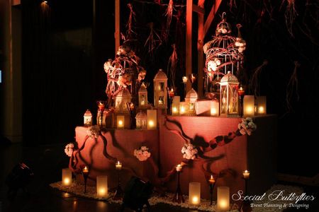 Candles and flower installation