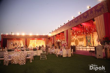 Outdoor Venue with Red and Yellow Decor