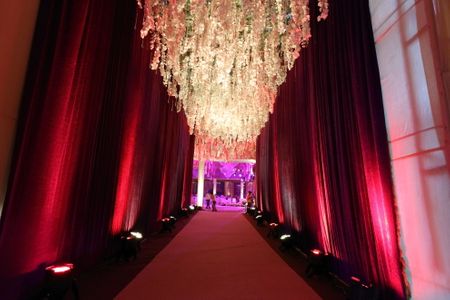 Marsala Themed Entrance with Floral Decor