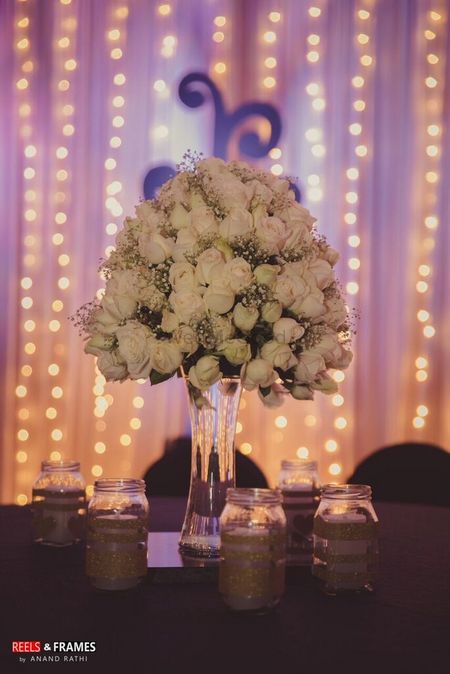 White Roses Table Centerpiece