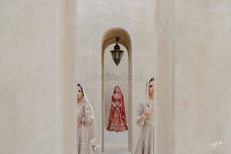 Photo of A timeless red bridal lehenga