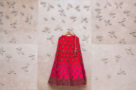 Hot Pink and Red Shaded Lehenga
