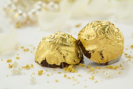 Photo of gold dipped chocolate