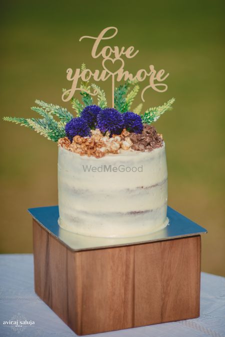 White Wedding Cake with Nuts and Blueberry