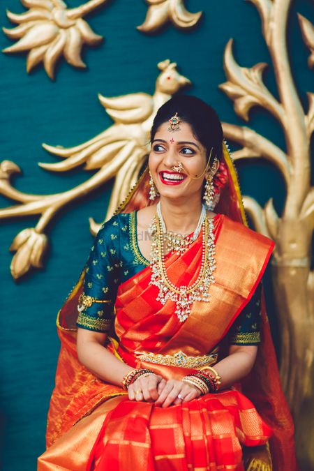 Photo of South Indian bride candid shot