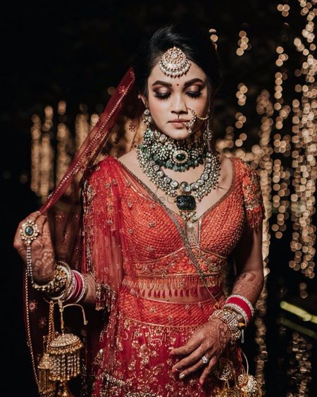 Photo of Gorgeous bridal portrait clicked on the wedding day