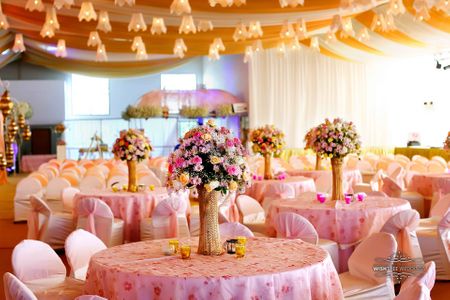 Photo of Floral print wedding decor