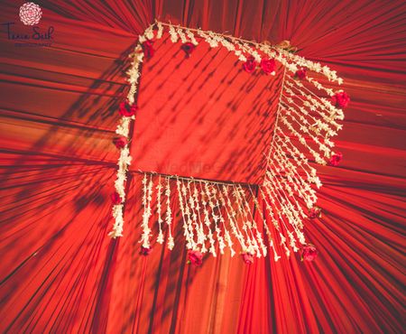 Photo of Red and White Square Floral Chandelier
