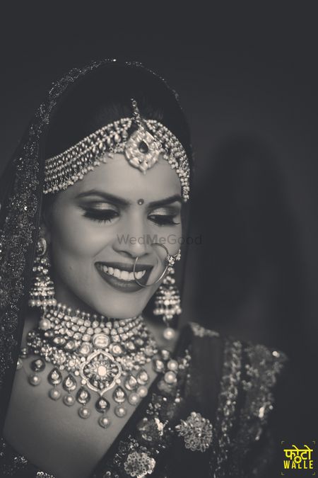 Black and White Bride Shot