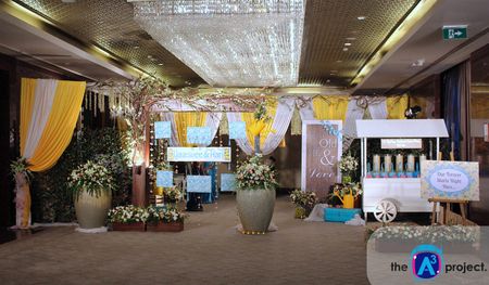 Cute Wedding Decor in Yellow White and Blue