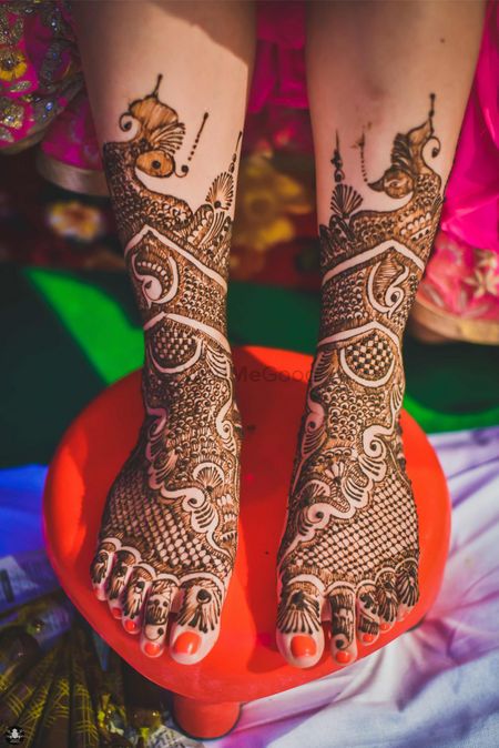 Traditional Feet Mehendi Design with Ambis