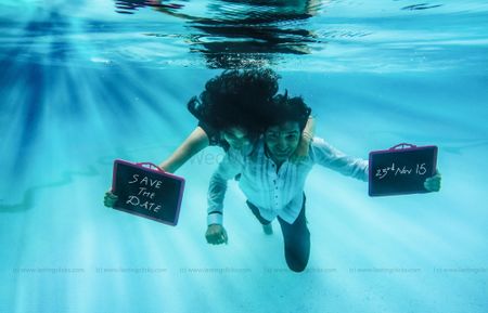 Photo of Underwater Couple Shoot Save the Date Idea