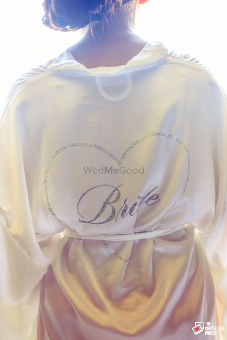 Customised bride white dressing gown