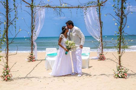 Rustic Beach Wedding Mandap with Simple Florals