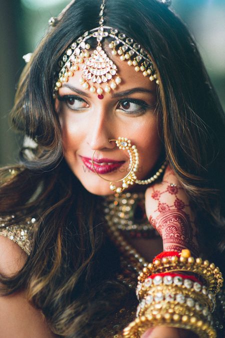 Photo of Statement Bridal Jewellery with Mathapatti and Nath