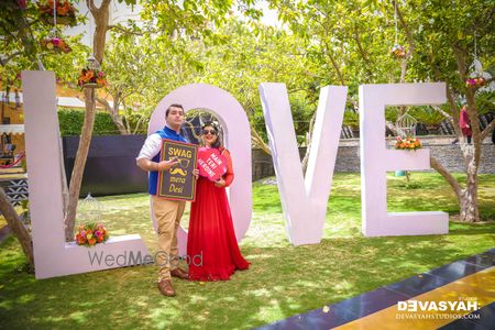 Outdoor Bold Love Blocks with Floral Arrangements