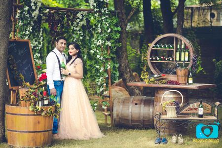 Couple in Vineyard Themed Pre Wedding Shoot