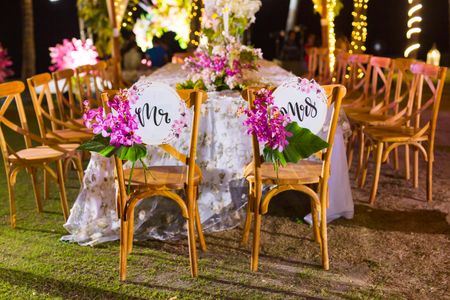 Photo of dedicated mr and mrs chairs