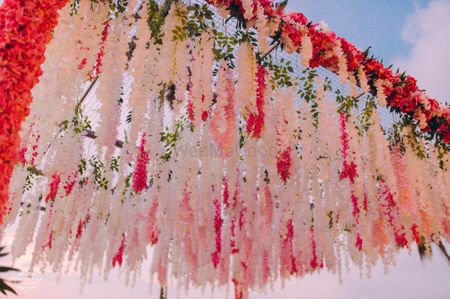 Photo of Floral ceiling decor for the mandap.