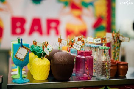 Quirky ideas for serving drinks at weddings.