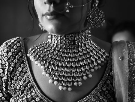 black and white bridal necklace shot 