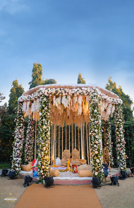 unique shape floral mandap idea