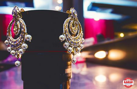 Gold and Silver Polki Earrings for Bridal Jewellery