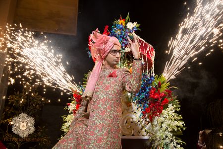 Groom Entering with Cart and Fireworks